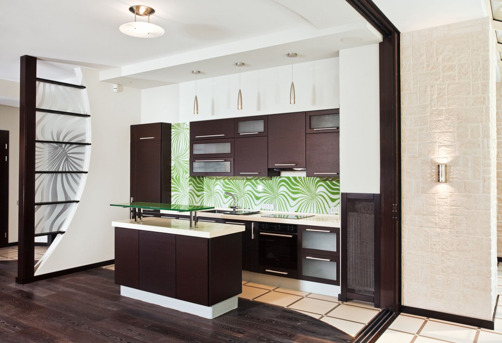 Modern kitchen interior hardwood